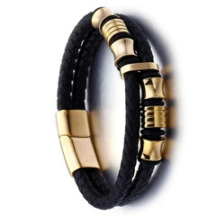 Charm Braid Rope Bracelet For Men Stainless Steel Magnetic Buckle Genuine Leather Bracelets & Bangles Male Female Jewelry