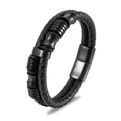 Charm Braid Rope Bracelet For Men Stainless Steel Magnetic Buckle Genuine Leather Bracelets & Bangles Male Female Jewelry
